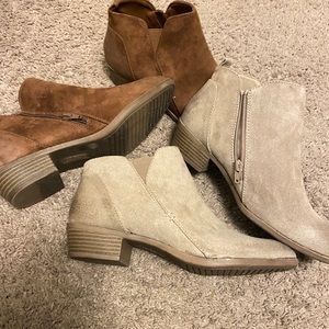 TWO PAIRS of Block Heel Booties